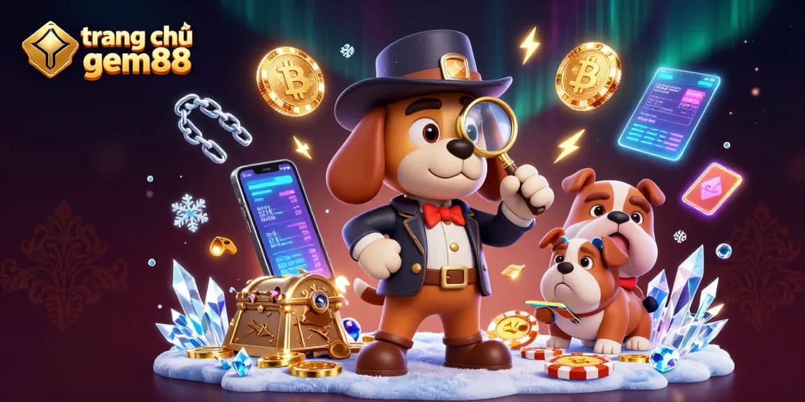 Join the action at trang chủ gem88 with this vibrant 3D scene featuring animated casino elements and characters.