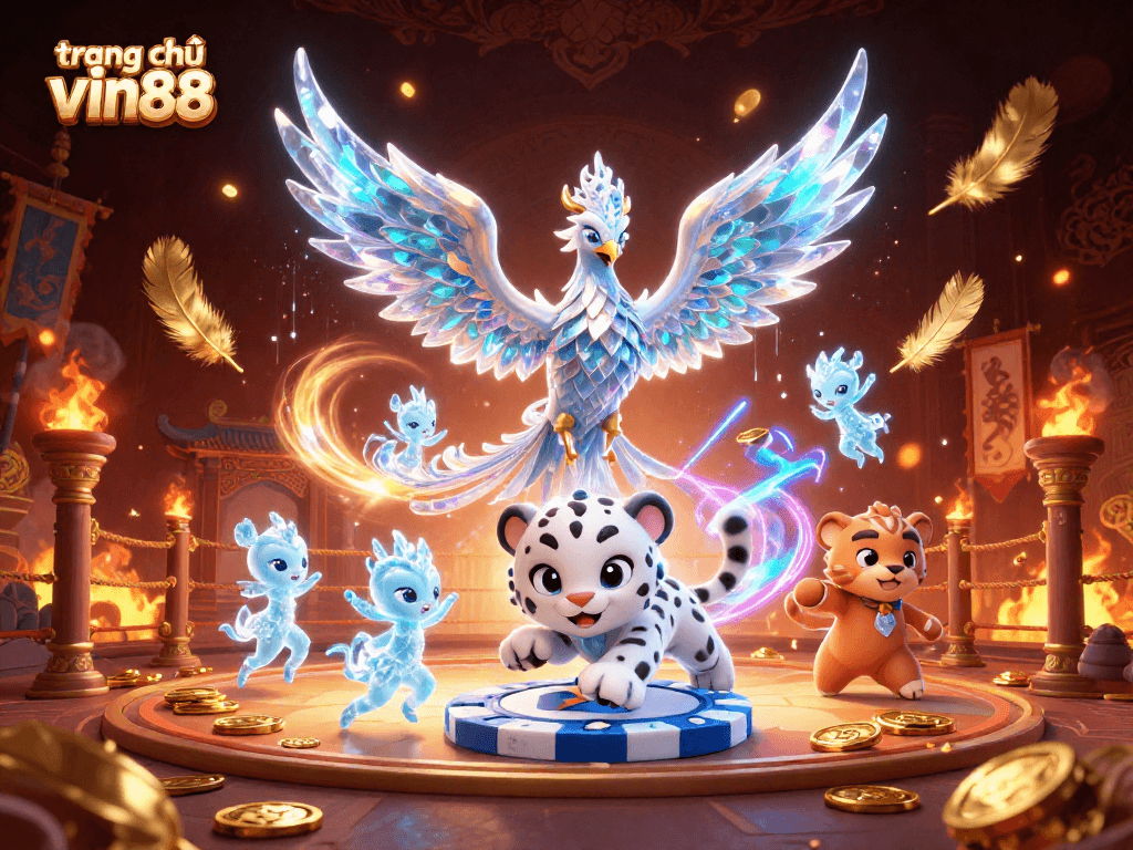 Engage in thrilling gameplay at trang chủ vin88 with a vibrant 3D casino illustration full of action and excitement.