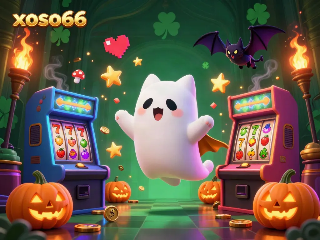 Join the fun with xoso66 in a ghostly casino adventure featuring slot games and Halloween elements!