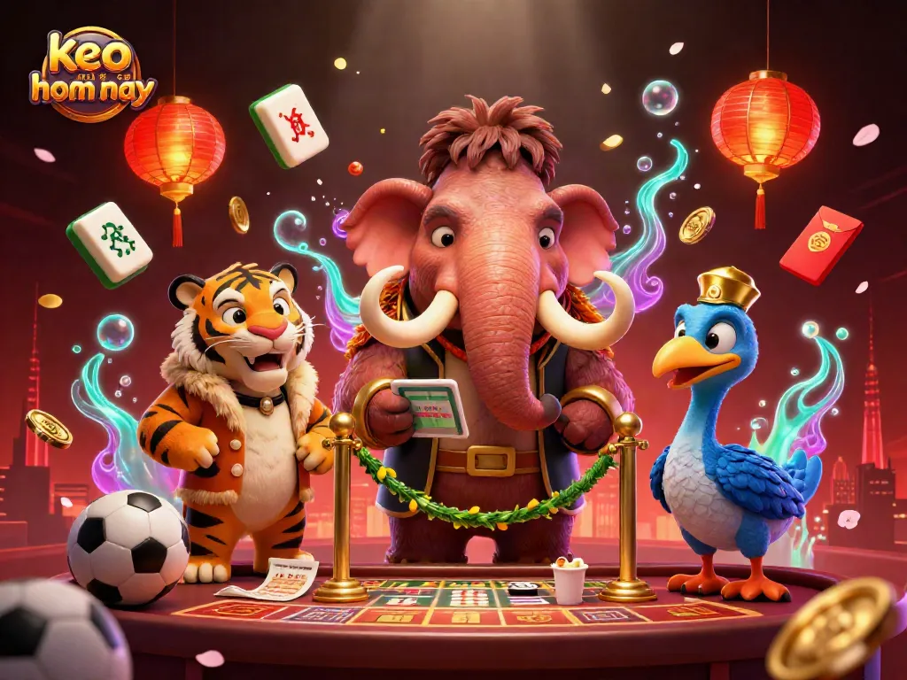 Experience a dynamic scene of keo nha cai hom nay with lively characters and vibrant casino elements enhancing the excitement.