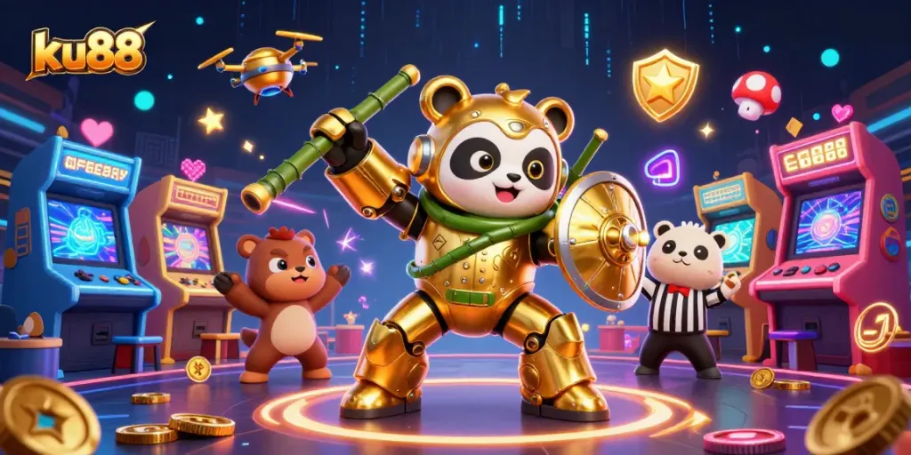 ku88 slots jackpot game scene with lively characters and dynamic casino elements