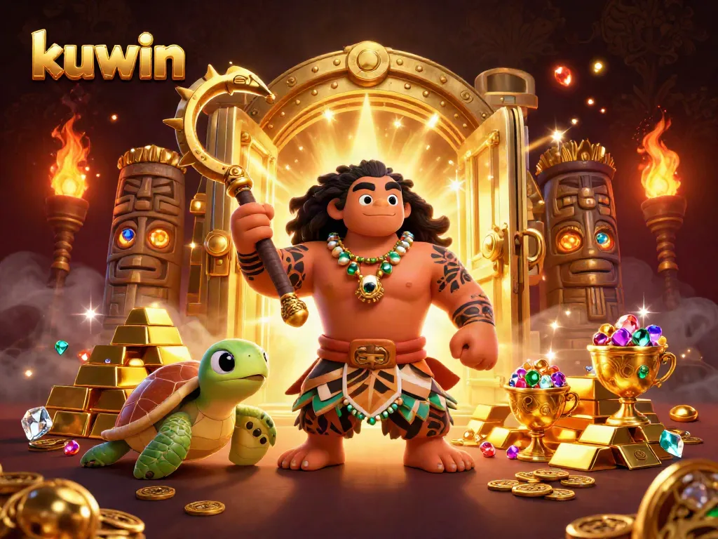 Engage in winning strategies with kuwin's vibrant, ultra-detailed gaming scene featuring demigods and treasures.