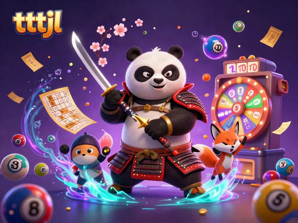 Engage in thrilling games with TTTJL, featuring vibrant lottery elements and dynamic characters.