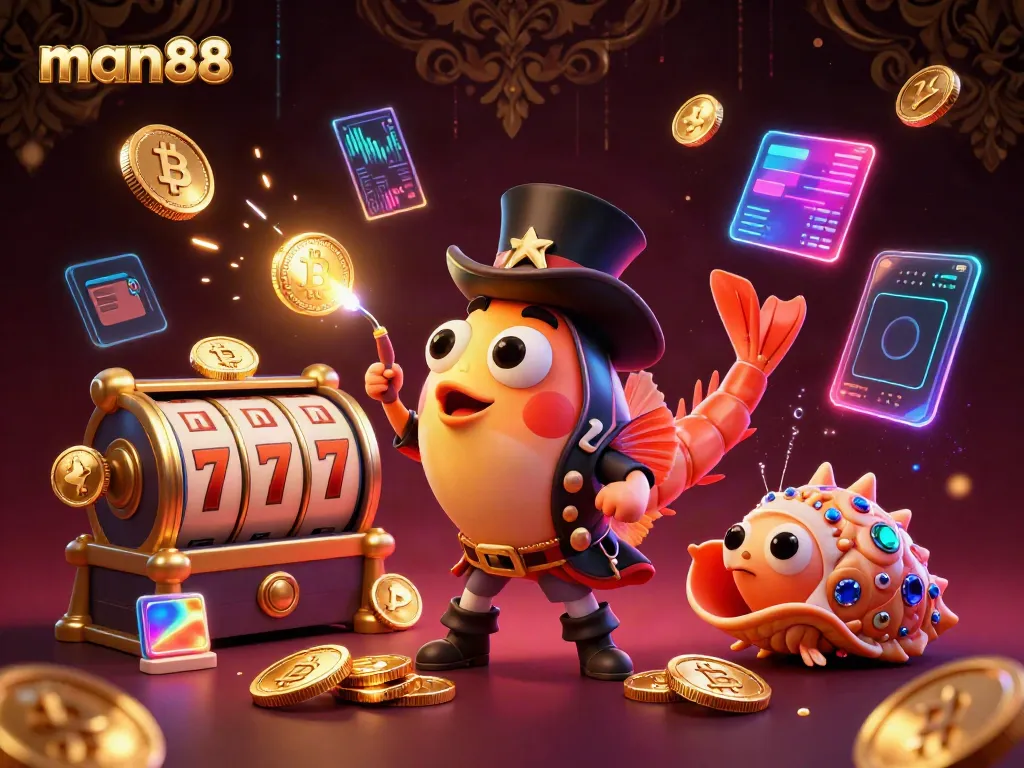 Engage in thrilling gameplay with man88 as you attract golden coins with unique 3D underwater characters.
