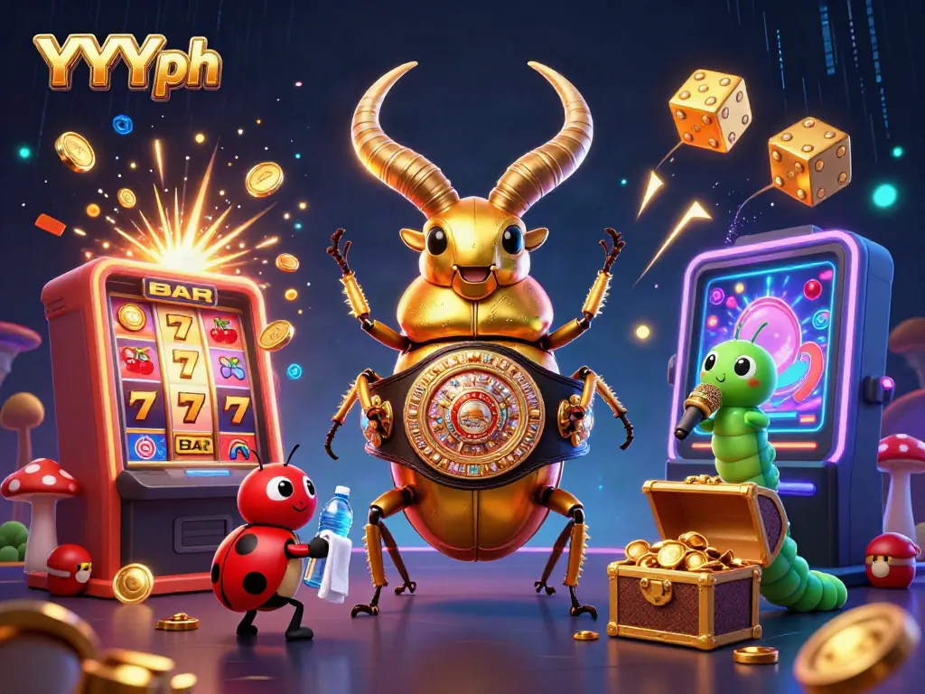 Experience thrilling gaming with YYYph through an epic casino showdown illustration.