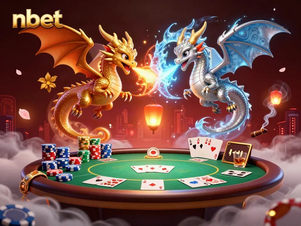 Engage with the thrilling nbet gaming environment featuring dynamic dragons and poker elements.