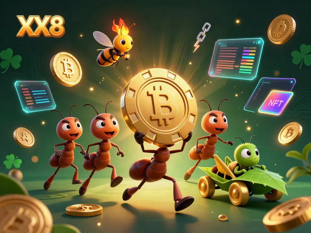 Engage in an animated heist featuring ants and the golden poker chip titled XX8