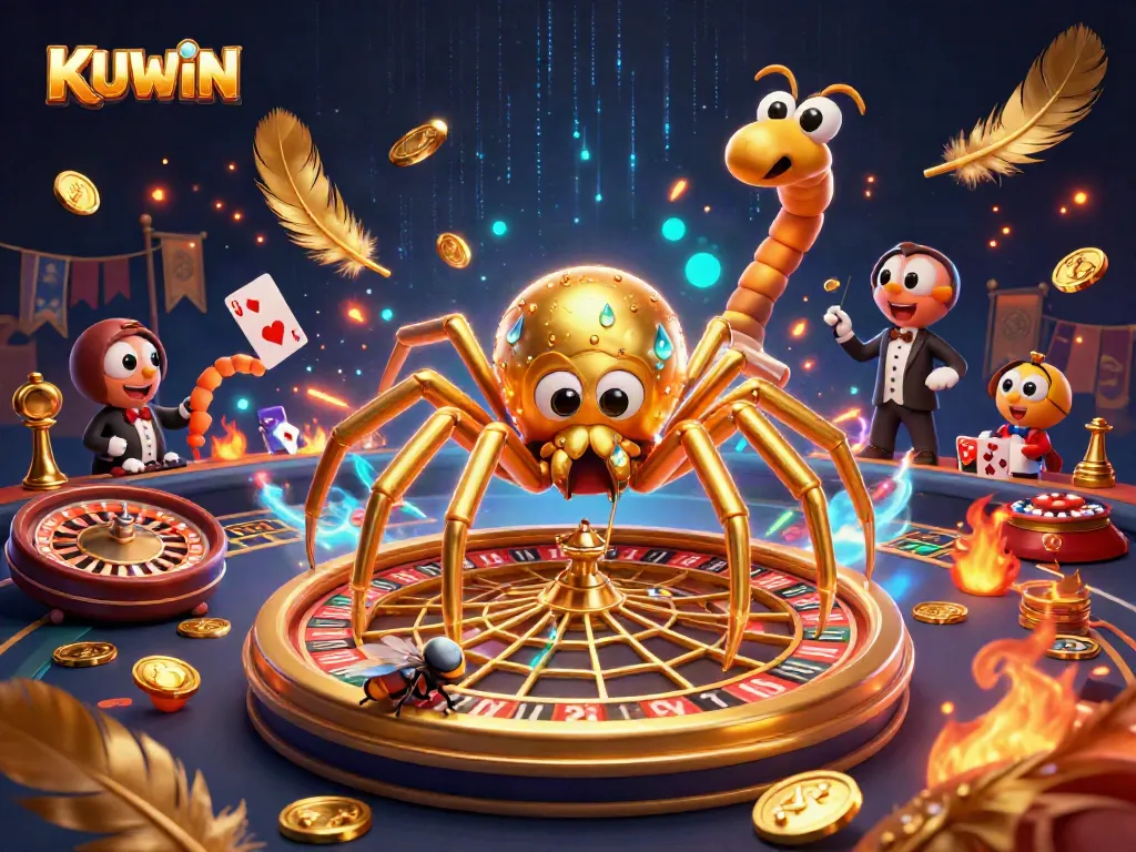 KUWIN engages gamblers at a lively casino setting with roulette and betting action.